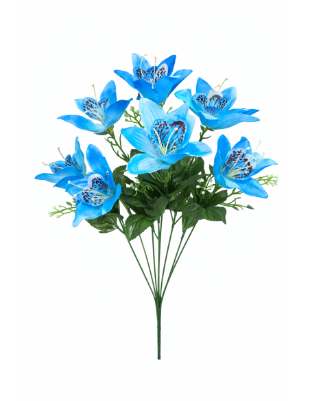 RAMO DE 9 LIRIO AZUL 45CM