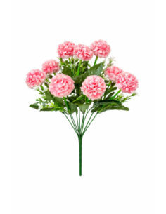 RAMO DE 9 CLAVEL ROSA 40CM