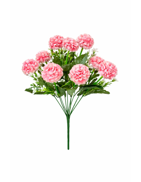 RAMO DE 9 CLAVEL ROSA 40CM