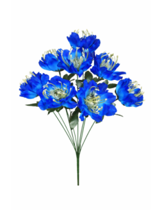 RAMO DE 8 CAMELIA AZUL 45CM