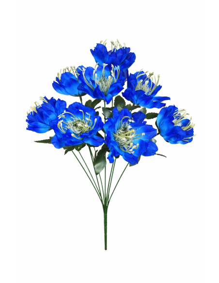 RAMO DE 8 CAMELIA AZUL 45CM