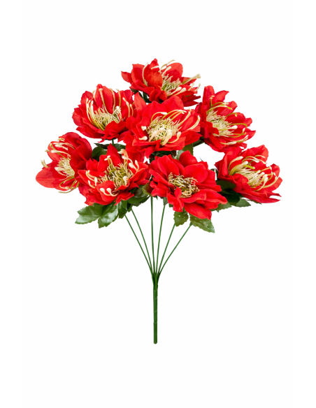 RAMO DE 8 CAMELIA ROJA 45CM