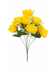 RAMO DE 7 ROSA AMARILLA 45CM