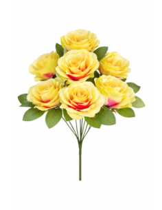 RAMO DE 9 ROSA AMARILLA CLARA