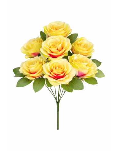 RAMO DE 9 ROSA AMARILLA CLARA
