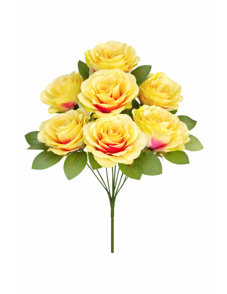 RAMO DE 9 ROSA AMARILLA CLARA