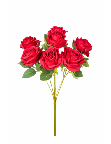 RAMO DE 7 ROSA ROJA