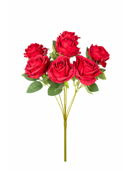 RAMO DE 7 ROSA ROJA