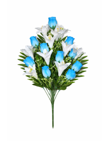 RAMO PALMA ROSA+LIRIOS X18 58CM