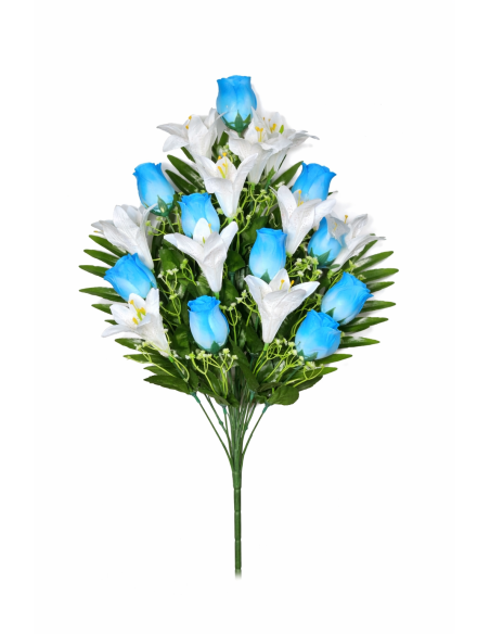 RAMO PALMA ROSA+LIRIOS X18 58CM