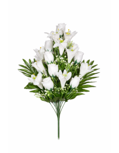 RAMO PALMA ROSAS/LIRIOS X18 60CM