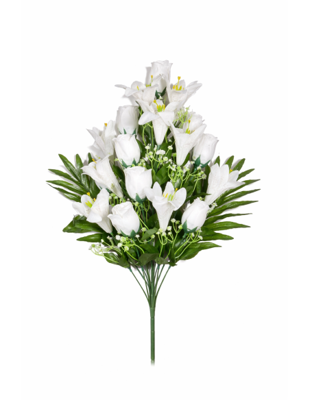 RAMO PALMA ROSAS/LIRIOS X18 60CM