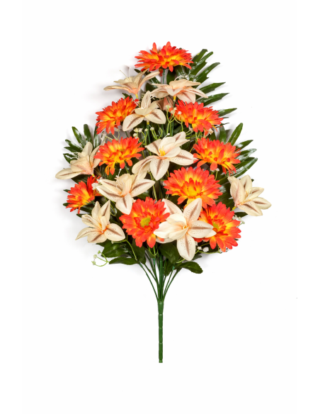 RAMO PALMA MARGARITAS/NARCISOS X18 58CM