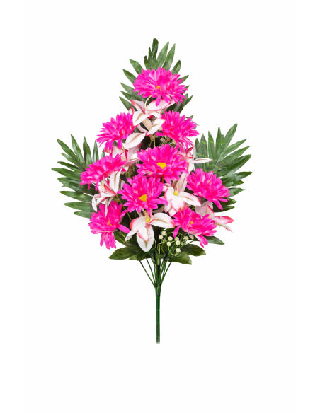 RAMO PALMA MARGARITAS/NARCISOS X18 58CM