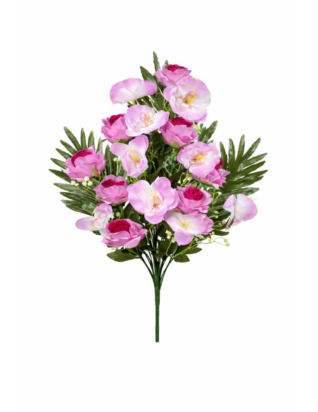 RAMO PALMA ROSA+ORQUIDEA X18 58CM