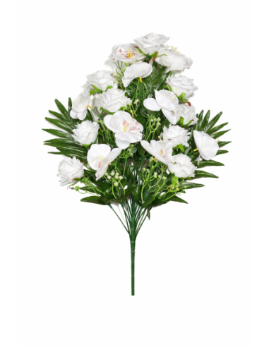 RAMO PALMA ROSA+ORQUIDEA X18 58CM