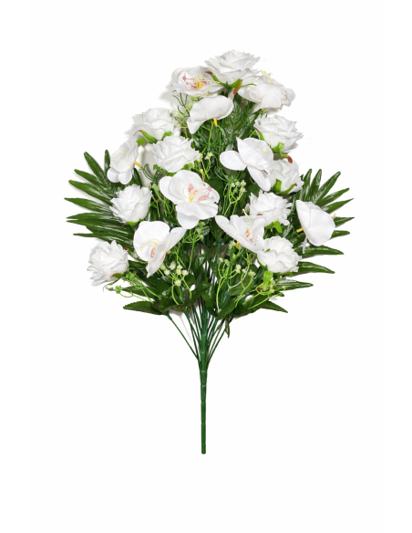 RAMO PALMA ROSA+ORQUIDEA X18 58CM