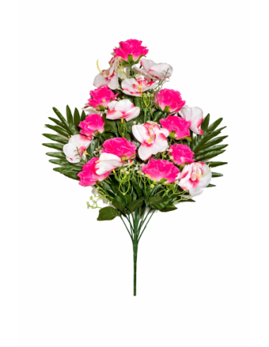 RAMO PALMA ROSA+ORQUIDEA X18 58CM