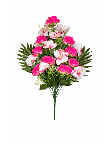 RAMO PALMA ROSA+ORQUIDEA X18 58CM