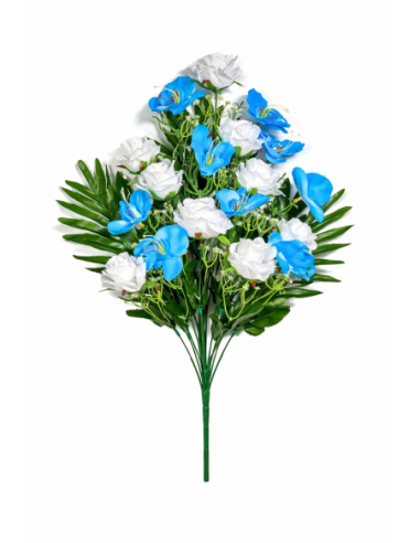 RAMO PALMA ROSA+ORQUIDEA X18 58CM