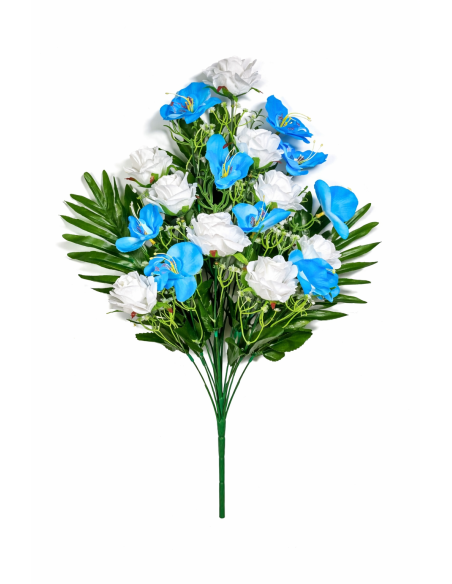 RAMO PALMA ROSA+ORQUIDEA X18 58CM