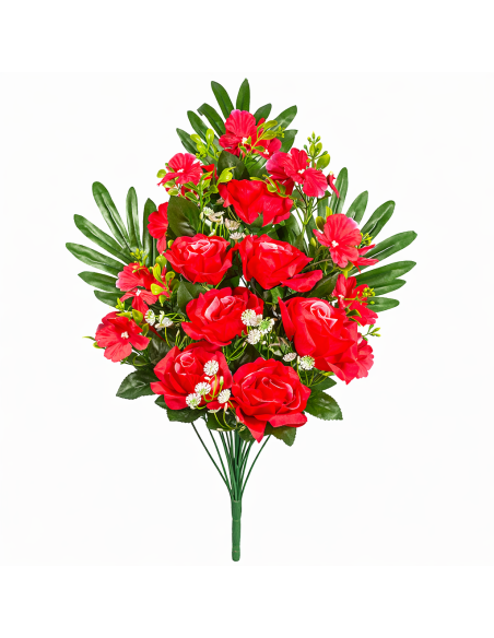 RAMO PALMA ROSA X16 58CM