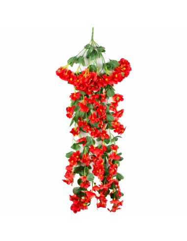 GUIRNALDA COLGANTE DE FLORES ROJAS 80CM
