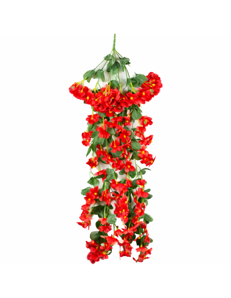 GUIRNALDA COLGANTE DE FLORES ROJAS 80CM