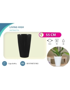 MACETA LIVING HIGH 55CM GRIS ANTRACITA