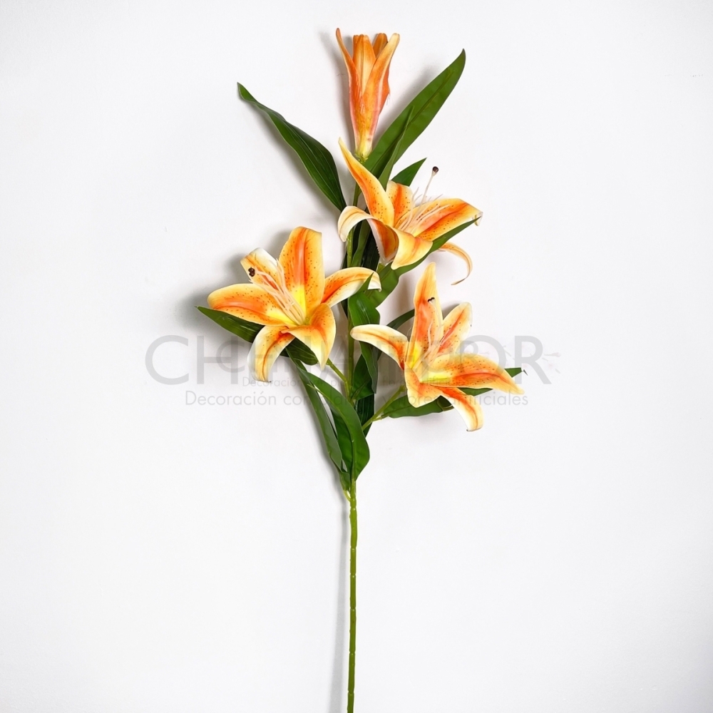 JU-RAMAS LIRIO NARANJA SILICONA X4 105CM