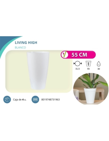 MACETA LIVING HIGH 55CM GRIS ANTRACITA