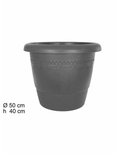 MACETA PLASTICO ELSA GRIS 50 CM
