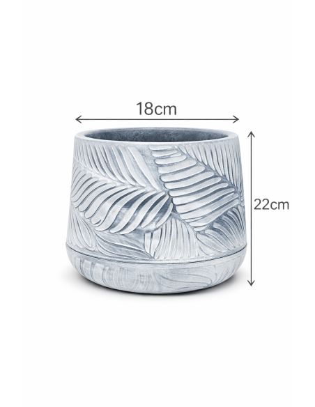 MACETA DE INTERIOR CON RELIEVE 18*22CM