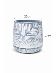 MACETA DE INTERIOR CON RELIEVE 22*27CM