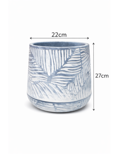 MACETA DE INTERIOR CON RELIEVE 22*27CM