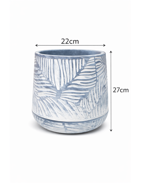 MACETA DE INTERIOR CON RELIEVE 22*27CM