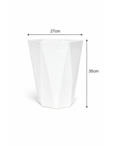 MACETA ALTA FACETADA 27*35CM