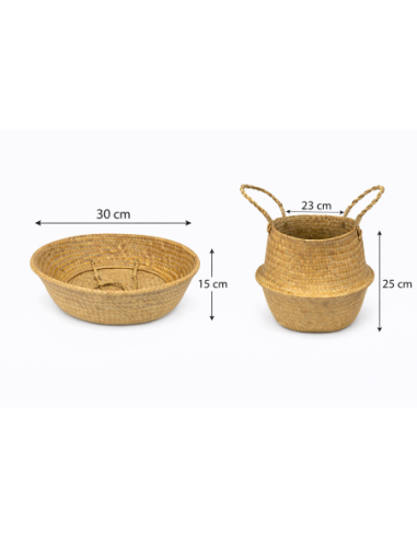 CESTA DE MIMBRE PLEGABLE 30*15CM.23*25CM