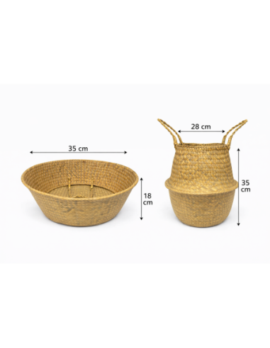 CESTA DE MIMBRE PLEGABLE 35*18CM.28*35CM