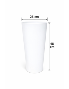 MACETA BLANCA MODERNA 26*48CM