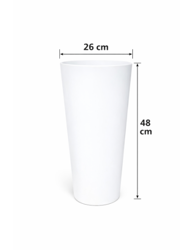 MACETA BLANCA MODERNA 26*48CM