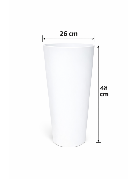 MACETA BLANCA MODERNA 26*48CM
