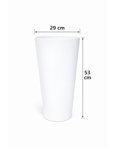 MACETA BLANCA MODERNA 29*53CM