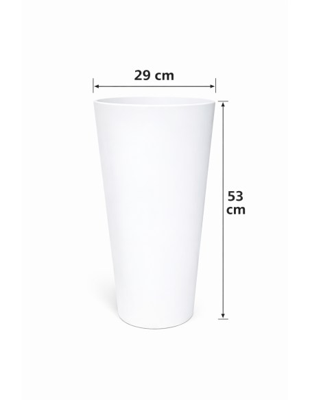 MACETA BLANCA MODERNA 29*53CM