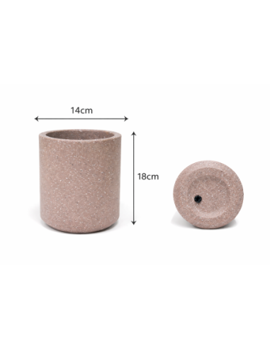 MACETERO DECORATIVO GRIS/BEIGE 14*18CM