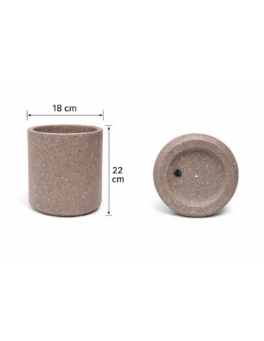 MACETERO DECORATIVO GRIS/BEIGE 18*22CM