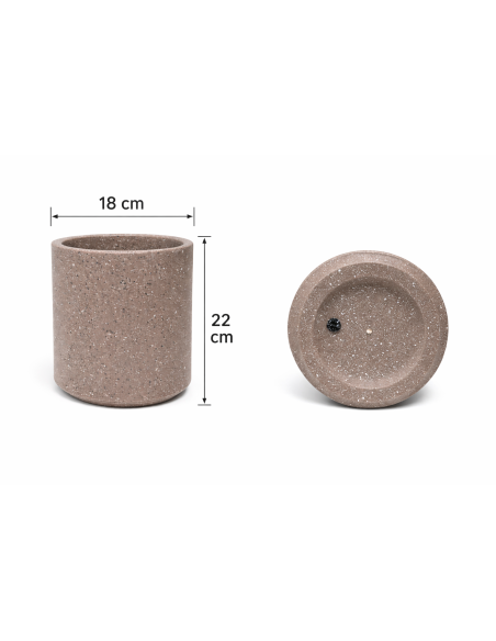 MACETERO DECORATIVO GRIS/BEIGE 18*22CM