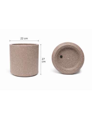 MACETERO DECORATIVO GRIS/BEIGE 22*27CM