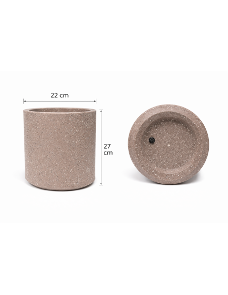MACETERO DECORATIVO GRIS/BEIGE 22*27CM