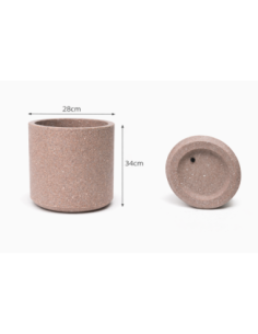 MACETERO DECORATIVO GRIS/BEIGE 28*34CM